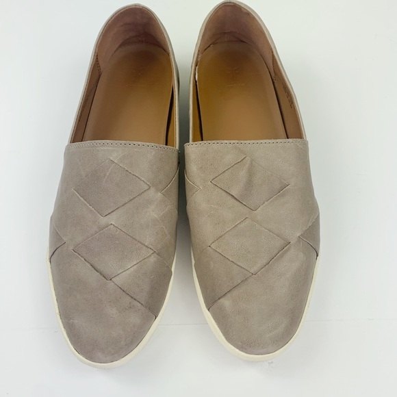 Frye Liz Woven Slip On Shoes Women’s 8.5 Light Gray Leather Flats Sneakers - Picture 7 of 7